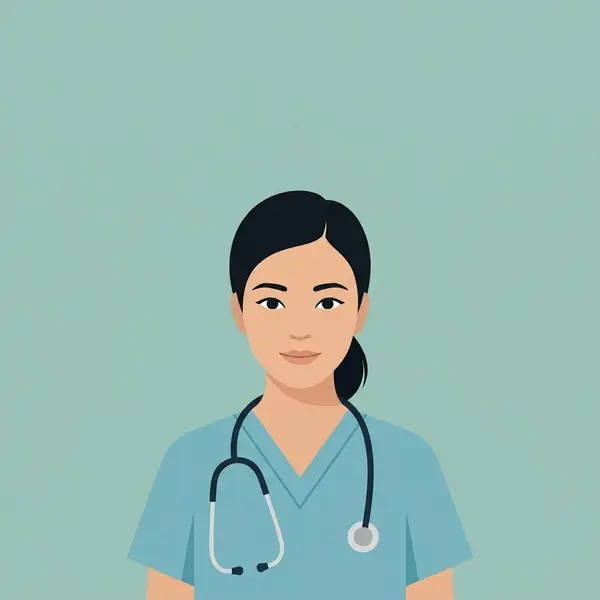Ảnh đại diện điều dưỡng viên minh hoạ tối giản