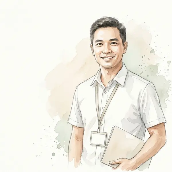 Ảnh đại diện màu nước nhân viên kinh doanh