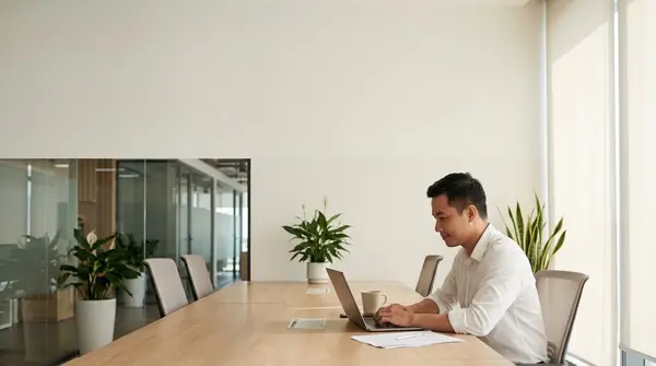Ảnh nền slide kế hoạch kinh doanh văn phòng hiện đại