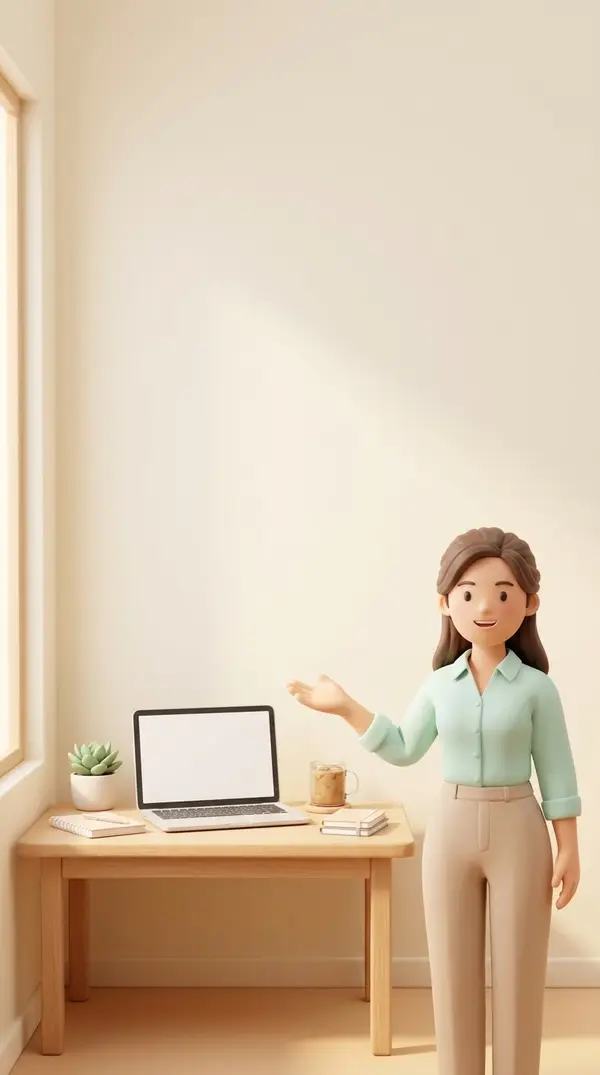 Ảnh story tuyển dụng nhân viên văn phòng 3D dễ thương