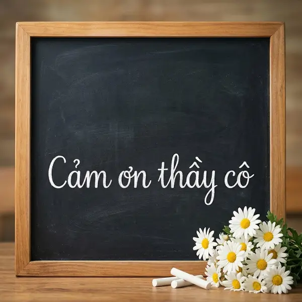 Bảng đen cúc hoạ mi tri ân thầy cô 20/11
