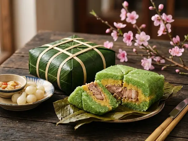 Bánh chưng xanh truyền thống ngày Tết
