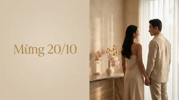 Banner 16:9 tối giản sang trọng mừng 20/10 tặng người yêu