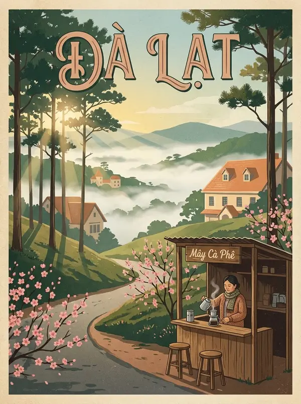 Bình minh sương sớm Đà Lạt