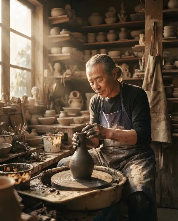 Chân dung nghệ sĩ gốm sứ lớn tuổi