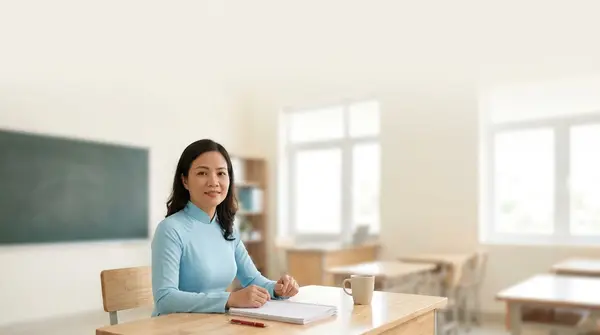 Hình nền slide bài giảng giáo viên thanh lịch