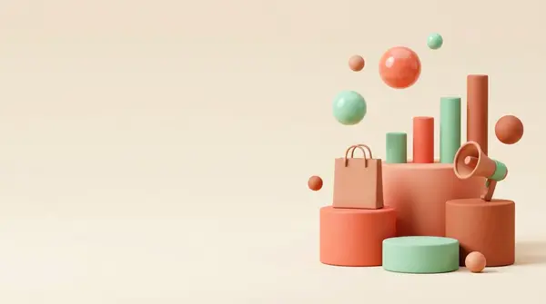 Hình nền slide marketing 3D tối giản