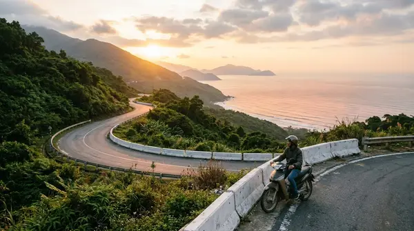 Hoàng hôn buông trên đỉnh đèo Hải Vân