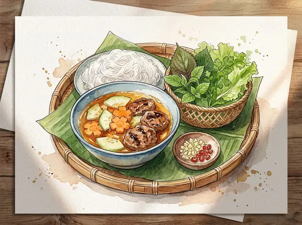 Hương vị Bún chả Hà Nội truyền thống
