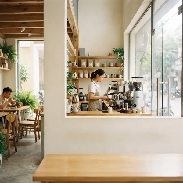 Khai trương quán cà phê hiện đại