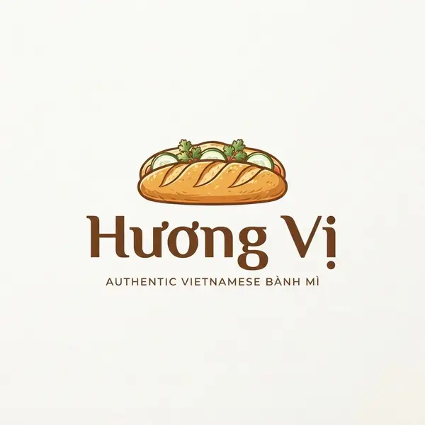 Logo tiệm bánh mì Hương Vị