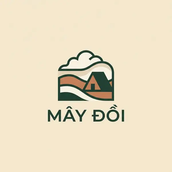 Logo tối giản homestay Đà Lạt Mây Đồi