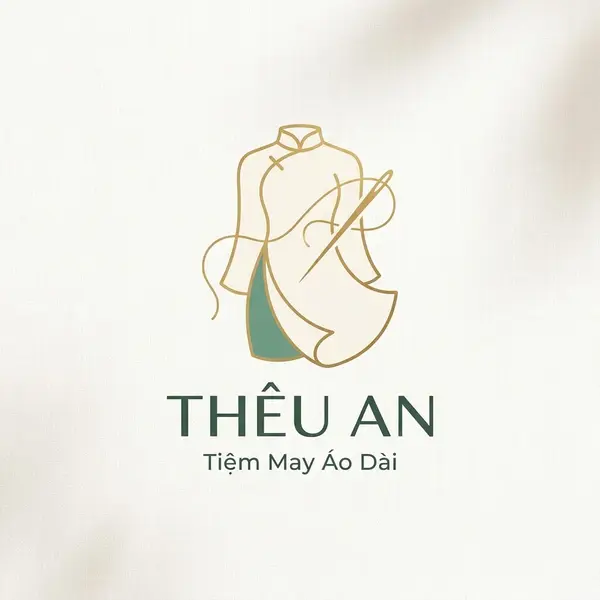 Logo tối giản tiệm may áo dài Thêu An