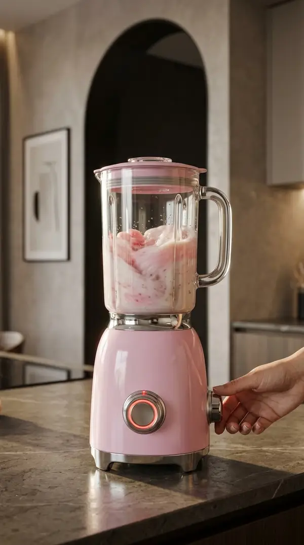 Máy xay sinh tố cổ điển màu hồng pastel