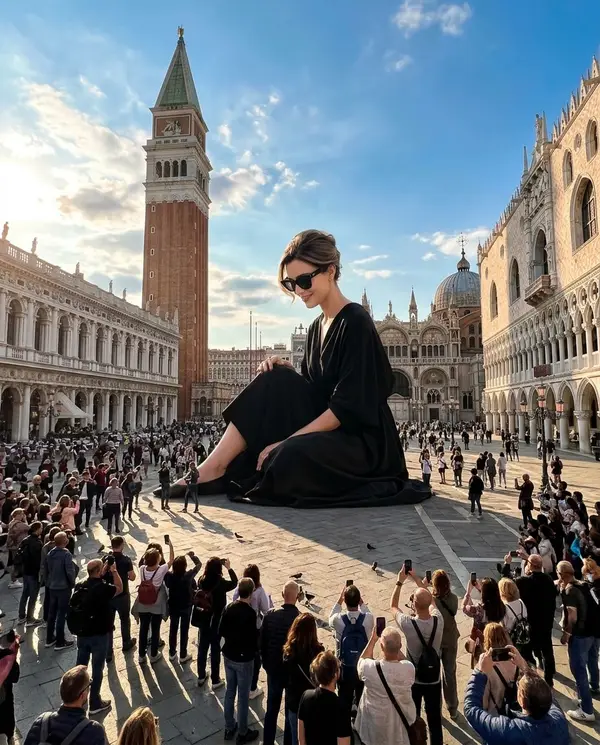 Người phụ nữ khổng lồ siêu thực tại Venice
