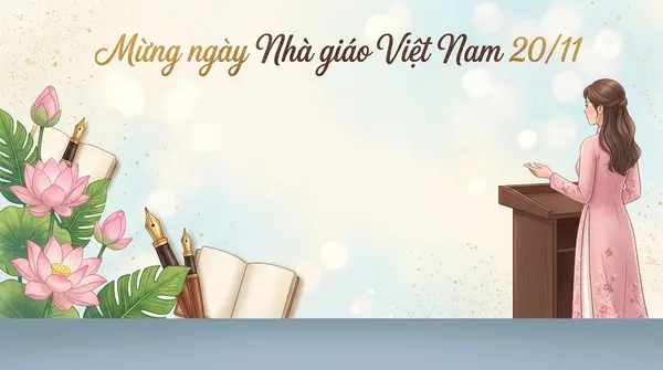 Phông nền sân khấu kỷ niệm Ngày Nhà giáo Việt Nam 20/11