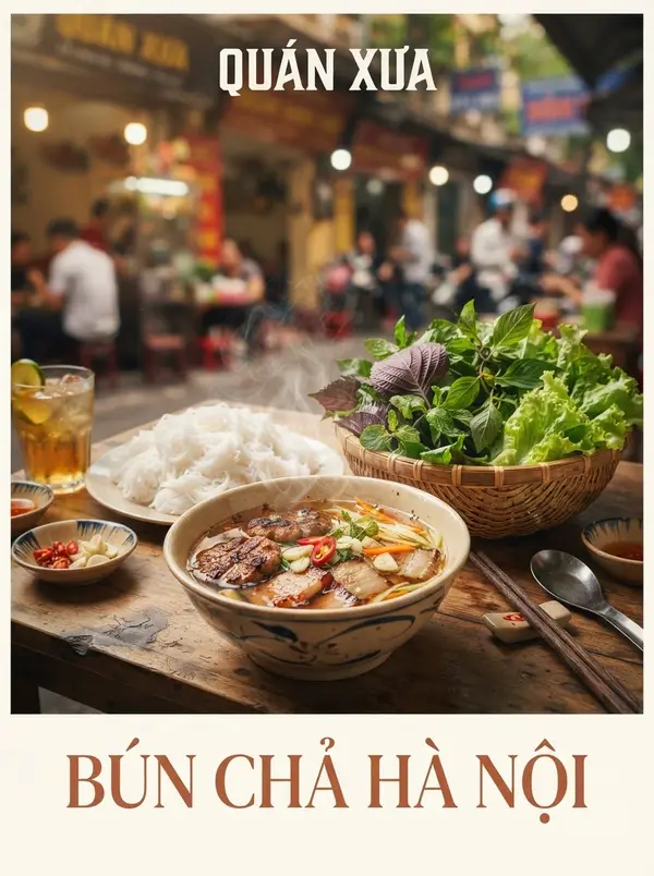 Poster quảng cáo món Bún chả Hà Nội