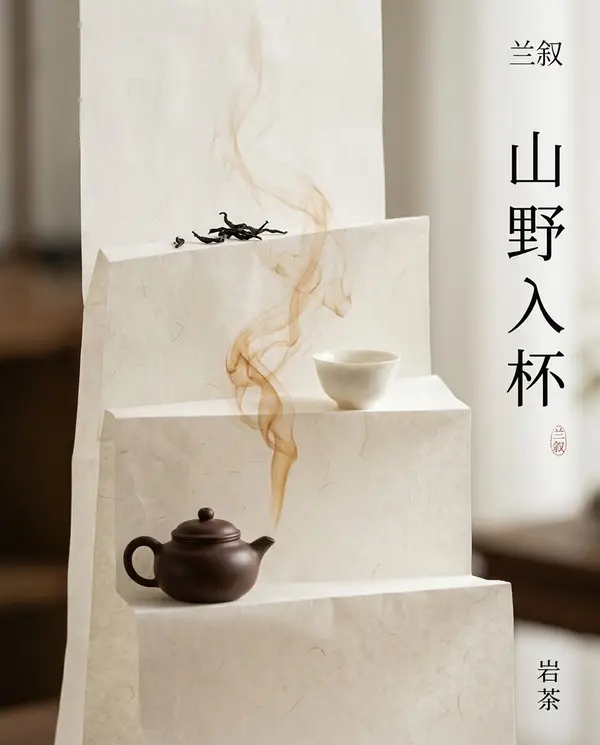 Poster quảng cáo trà phong cách phương Đông tối giản