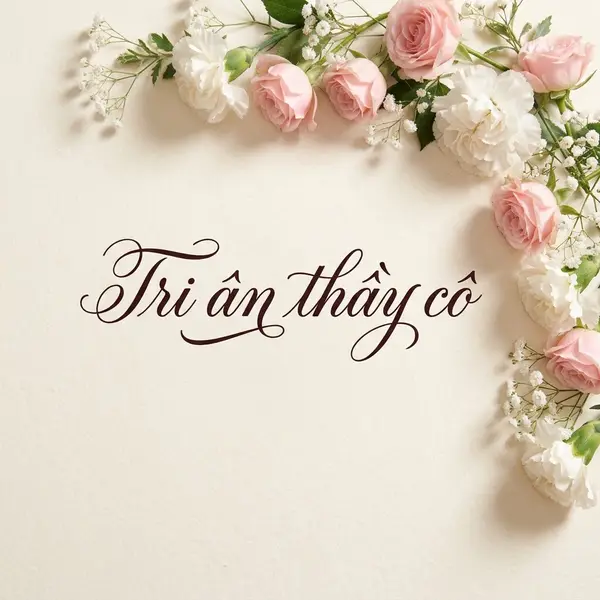 Thiệp 20/11 hoa tươi gửi cô giáo mầm non