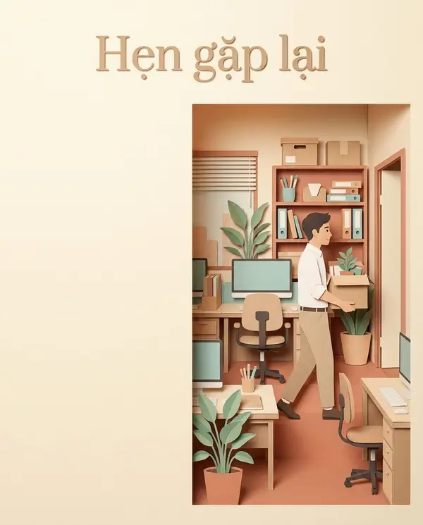 Thiệp cắt giấy 3D chia tay đồng nghiệp