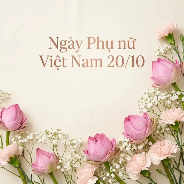 Thiệp hoa sen studio chúc mừng mẹ ngày 20/10