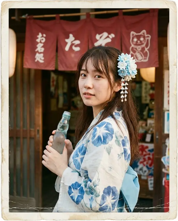 Thiếu nữ mặc yukata phong cách hoài niệm