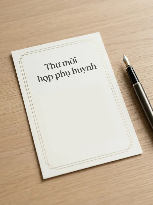 Thư mời họp phụ huynh tối giản viền vàng sang trọng